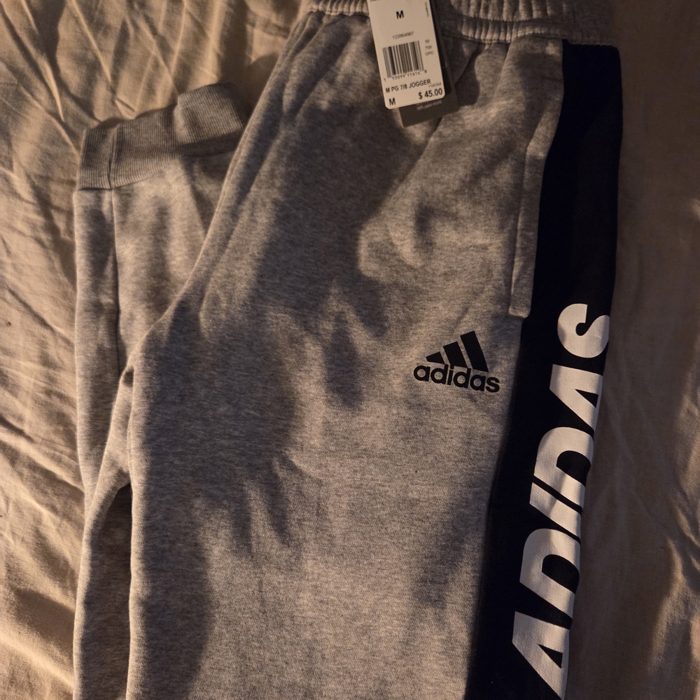 Adidas Kids Gray and Black Joggers